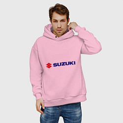 Толстовка оверсайз мужская Suzuki цвета светло-розовый — фото 2