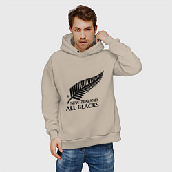 Толстовка оверсайз мужская New Zeland: All blacks, цвет: миндальный — фото 2