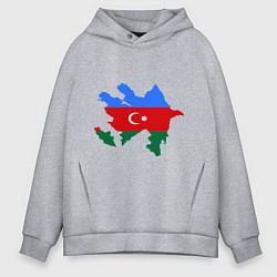 Толстовка оверсайз мужская Azerbaijan map, цвет: меланж