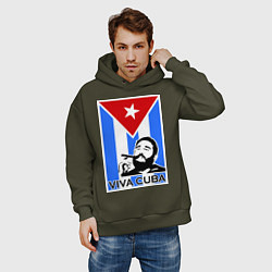 Толстовка оверсайз мужская Fidel: Viva, Cuba!, цвет: хаки — фото 2