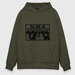Толстовка оверсайз мужская NWA, цвет: хаки