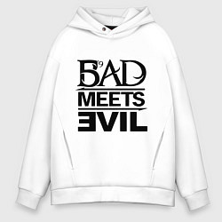 Толстовка оверсайз мужская Bad Meets Evil, цвет: белый