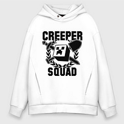 Толстовка оверсайз мужская Creeper Squad, цвет: белый