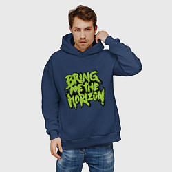 Толстовка оверсайз мужская Bring me the horizon, цвет: тёмно-синий — фото 2