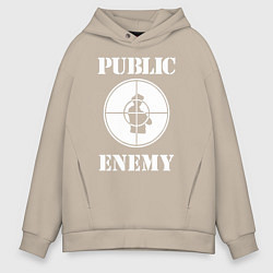 Толстовка оверсайз мужская Public Enemy, цвет: миндальный