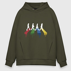 Толстовка оверсайз мужская Beatles Color, цвет: хаки