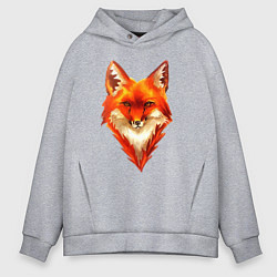 Толстовка оверсайз мужская Огенный лис, цвет: меланж