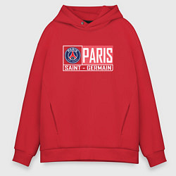 Толстовка оверсайз мужская Paris Saint-Germain - New collections, цвет: красный