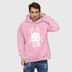 Толстовка оверсайз мужская Destiny Rabbit, цвет: светло-розовый — фото 2