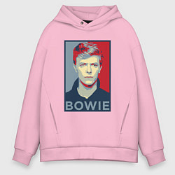 Толстовка оверсайз мужская Bowie Poster, цвет: светло-розовый