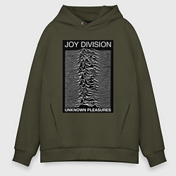 Толстовка оверсайз мужская Joy Division: Unknown Pleasures, цвет: хаки