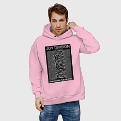 Толстовка оверсайз мужская Joy Division: Unknown Pleasures, цвет: светло-розовый — фото 2