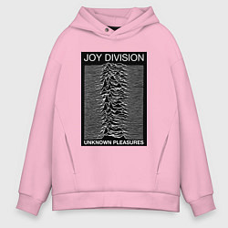 Толстовка оверсайз мужская Joy Division: Unknown Pleasures, цвет: светло-розовый