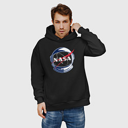 Толстовка оверсайз мужская NASA, цвет: черный — фото 2