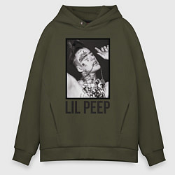 Толстовка оверсайз мужская Lil Peep: Black Style, цвет: хаки