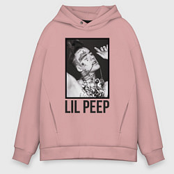 Толстовка оверсайз мужская Lil Peep: Black Style, цвет: пыльно-розовый