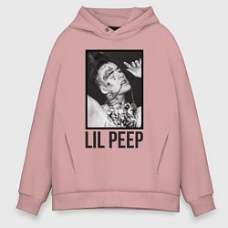 Толстовка оверсайз мужская Lil Peep: Black Style, цвет: пыльно-розовый