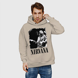 Толстовка оверсайз мужская Black Nirvana, цвет: миндальный — фото 2