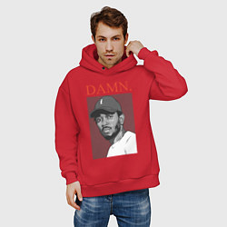 Толстовка оверсайз мужская Kendrick Lamar: DAMN, цвет: красный — фото 2