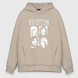 Толстовка оверсайз мужская Led Zeppelin Band, цвет: миндальный