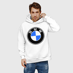 Толстовка оверсайз мужская Logo BMW, цвет: белый — фото 2