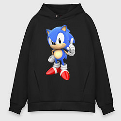 Толстовка оверсайз мужская Classic Sonic, цвет: черный
