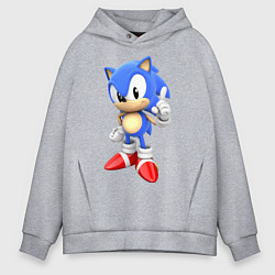 Толстовка оверсайз мужская Classic Sonic, цвет: меланж