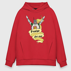 Толстовка оверсайз мужская Praise the Sun, цвет: красный