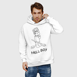 Толстовка оверсайз мужская Bart: Hell Boy, цвет: белый — фото 2