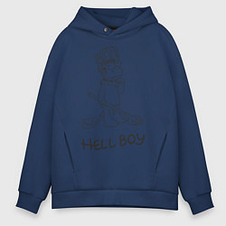 Толстовка оверсайз мужская Bart: Hell Boy, цвет: тёмно-синий
