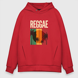 Толстовка оверсайз мужская Reggae, цвет: красный