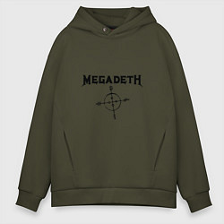 Толстовка оверсайз мужская Megadeth Compass, цвет: хаки