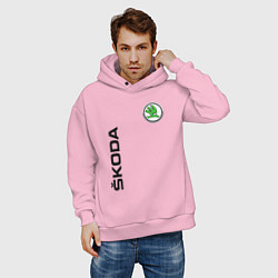 Толстовка оверсайз мужская Skoda Style, цвет: светло-розовый — фото 2