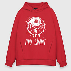 Толстовка оверсайз мужская Find Balance, цвет: красный