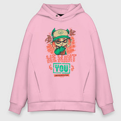 Толстовка оверсайз мужская Salmon Run, цвет: светло-розовый