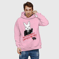 Толстовка оверсайз мужская Misfits: White rabbit, цвет: светло-розовый — фото 2