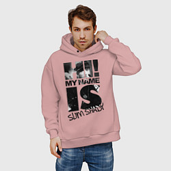 Толстовка оверсайз мужская My name is slim shady, цвет: пыльно-розовый — фото 2