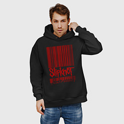 Толстовка оверсайз мужская Slipknot: barcode, цвет: черный — фото 2