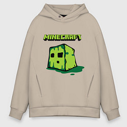 Толстовка оверсайз мужская Minecraft Creeper, цвет: миндальный