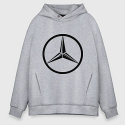 Толстовка оверсайз мужская Mercedes-Benz logo, цвет: меланж