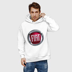 Толстовка оверсайз мужская FIAT logo, цвет: белый — фото 2