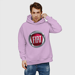 Толстовка оверсайз мужская FIAT logo цвета лаванда — фото 2