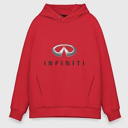 Толстовка оверсайз мужская Logo Infiniti, цвет: красный