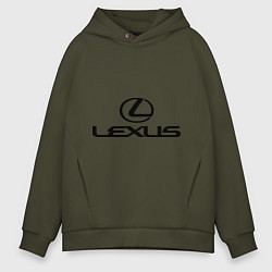 Толстовка оверсайз мужская Lexus logo, цвет: хаки