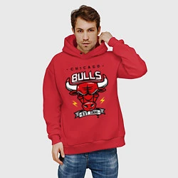 Толстовка оверсайз мужская Chicago Bulls est. 1966, цвет: красный — фото 2