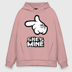 Толстовка оверсайз мужская She's mine hand, цвет: пыльно-розовый