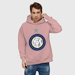 Толстовка оверсайз мужская Inter FC, цвет: пыльно-розовый — фото 2