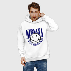 Толстовка оверсайз мужская Nevermind Nirvana, цвет: белый — фото 2