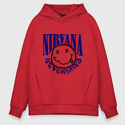 Толстовка оверсайз мужская Nevermind Nirvana, цвет: красный