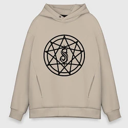 Толстовка оверсайз мужская Slipknot Pentagram, цвет: миндальный